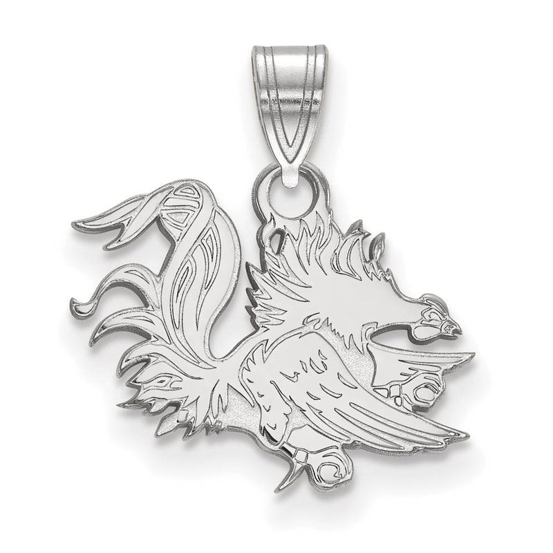 14k White Gold South Carolina Small Mascot Pendant